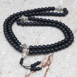 Tibetan Mantra Black Onyx Stone Prayer Mala