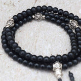 Tibetan Mantra Black Onyx Stone Prayer Mala