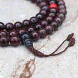 Garnet Stone Prayer Mala with Coral