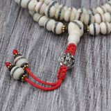 Tibetan Mantra Inlaid Yak Bone Prayer Mala