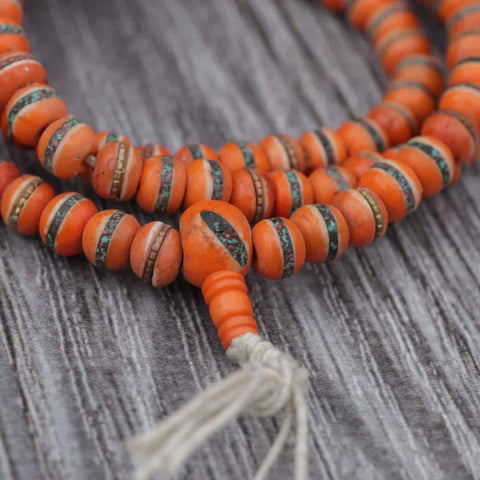 Inlaid Yak Bone Prayer Mala