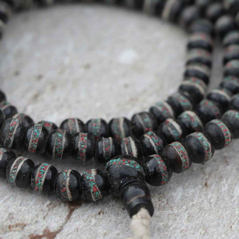 Inlaid Yak Bone Prayer Mala