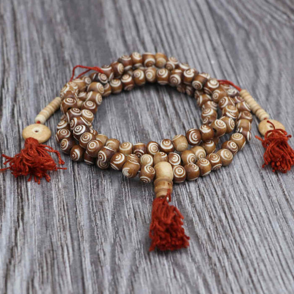 Inlaid Yak Bone Prayer Mala