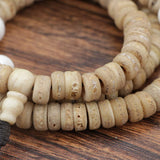 Dzi Bead Inlaid Yak Bone Prayer Mala