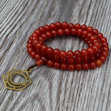 Seven Chakra Carnelian Stone Japa Mala