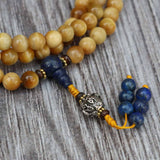 Tiger Eye Yoga Mala With Lapis Stone Spacer